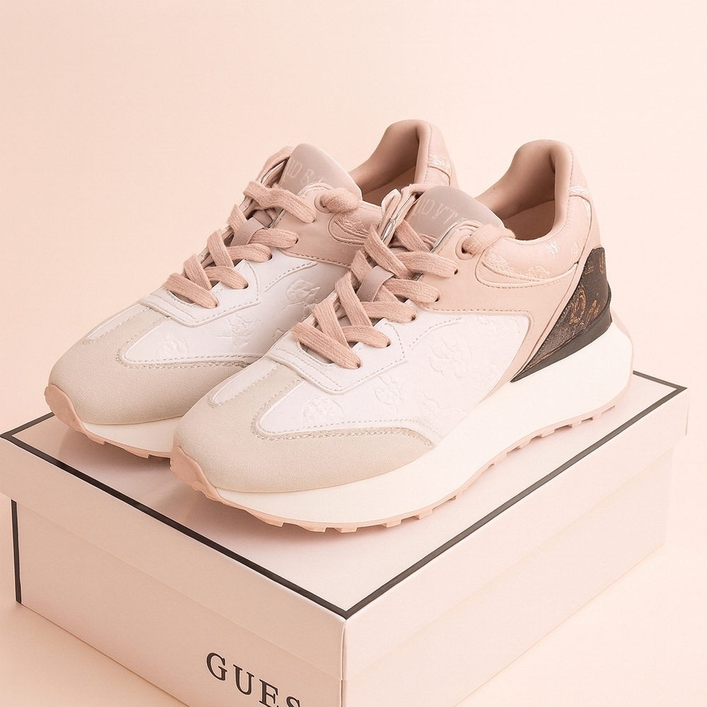 GUESS Luchia 3 Logo Sneakers β White Multi β 7.5M β NEW IN BOX - Picture 5 of 9